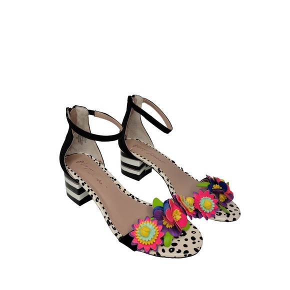 Betsey Johnson Shoes - Betsey Johnson Lore Bright Floral Ankle Strape Heel Sandals Size 7.5